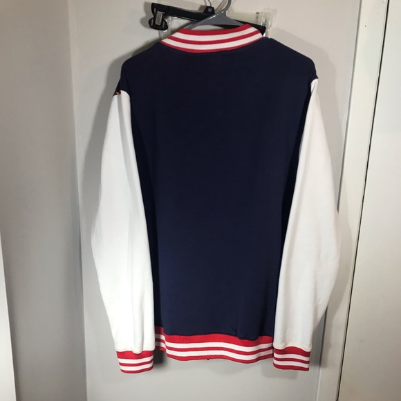Marvel red, white and blue snap up jacket size M snap up closure Preowned. - Picture 2 of 4